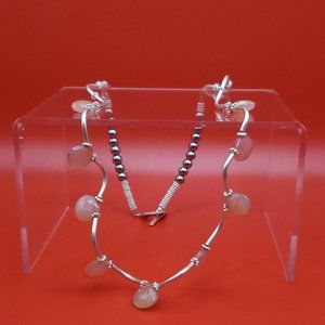 20 Inch 925 Sterling Silver Faceted Agate Stones Cool Chain Necklace